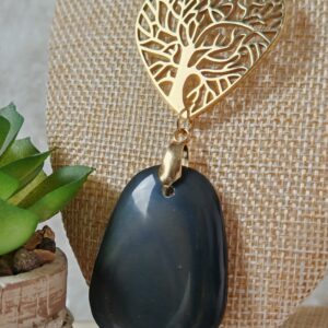 pendentif obsidienne œil céleste, pendentif arbre de vie cœur, bijou arbre de vie signification, pendentif obsidienne pierre naturelle, pendentif arbre de vie spiritualité.
